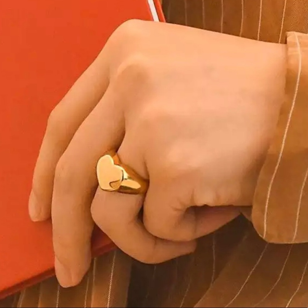 18k heart necklace gold plated stainless steel size 6